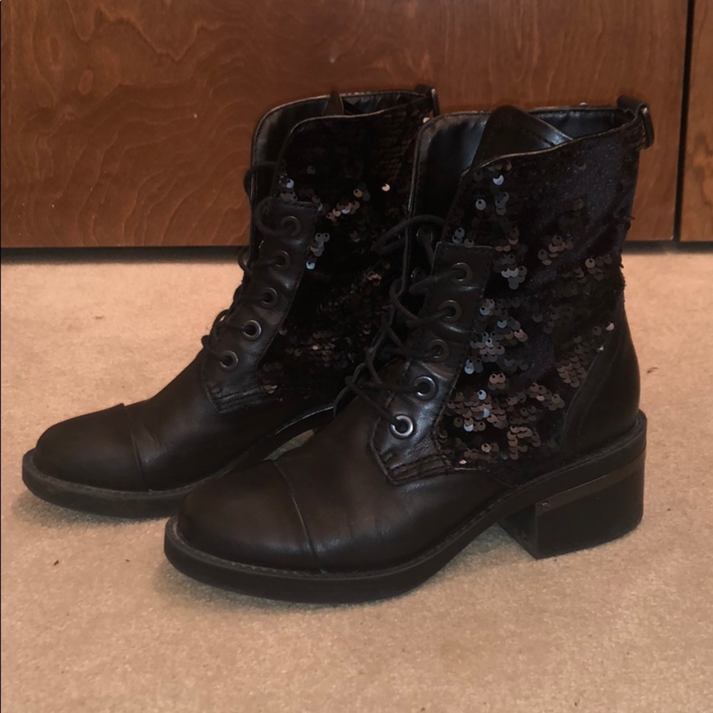 Guess Combat Boots with Sequined Detail
